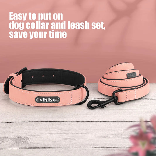 Custom PU Leather Collar & Leash Set